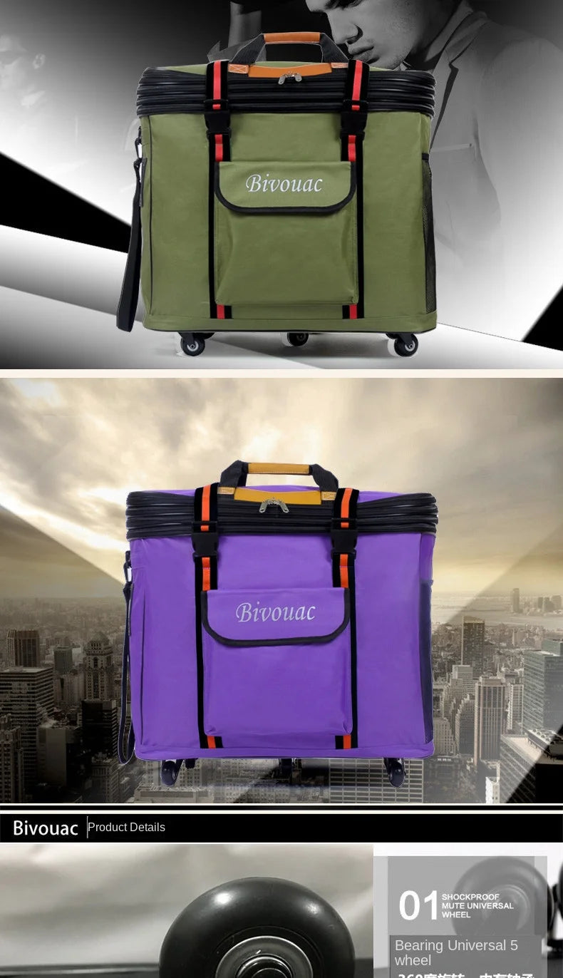 26/28/32/36 inch Extra Large Capacity Travel Bag Waterproof Oxford Cloth Foldable Luggage Bag Five wheels Travel Suitcase