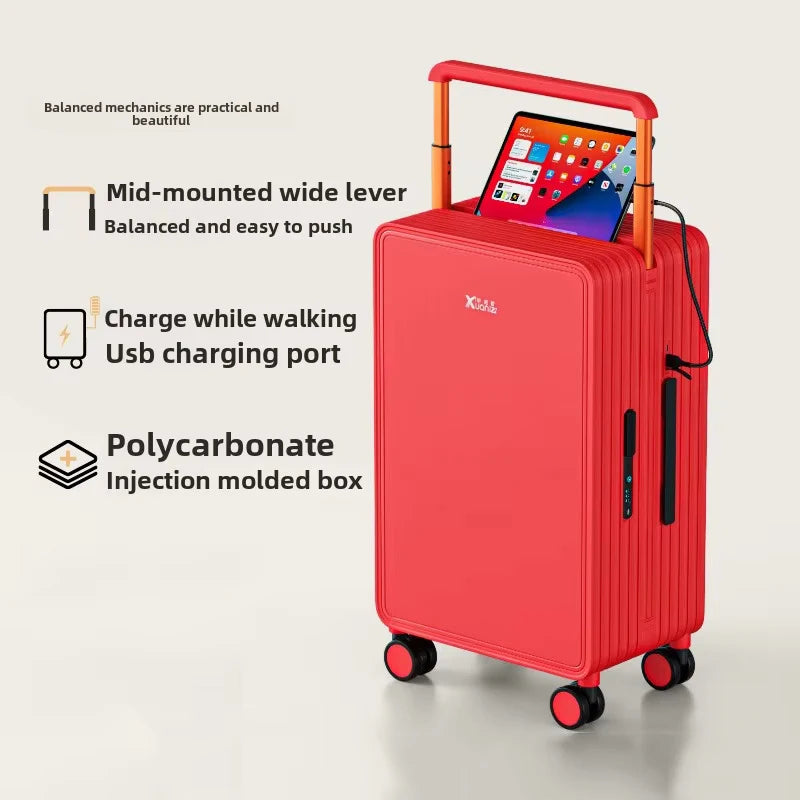 KLQDZMS Luggage ABS+PC Boarding Box 20"24"Large Capacity Cart Case Cart Style Travel Bag 26 Inch Universal Wheel Suitcase