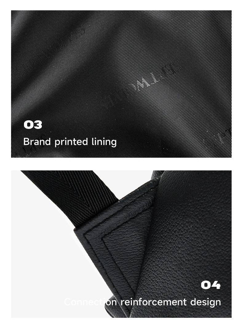 Septwolves High Quality Business Printed Leather Backpack Man Designer Drawstring Flip Monogram Laptop Bags Print Work Rucksack