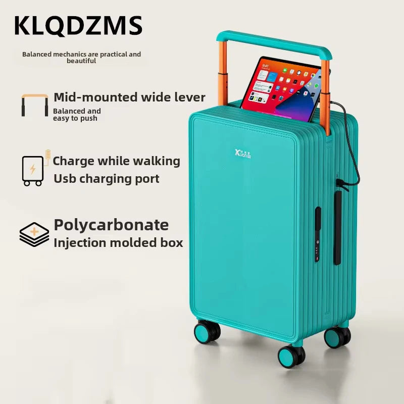 KLQDZMS Luggage ABS+PC Boarding Box 20"24"Large Capacity Cart Case Cart Style Travel Bag 26 Inch Universal Wheel Suitcase