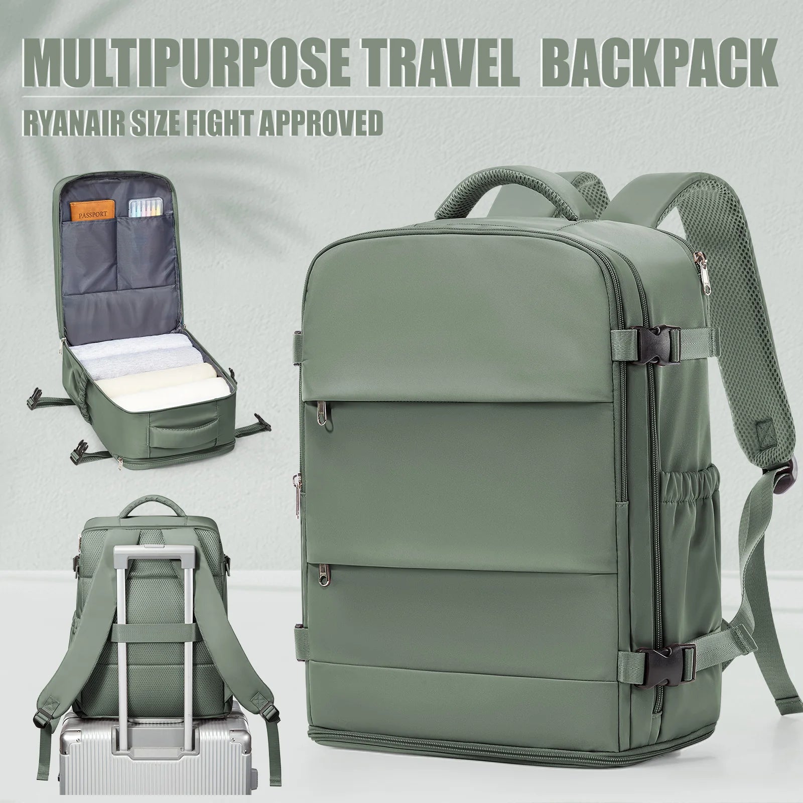 Travel Backpack for Women Men, Ryanair Backpack 40x30x20 Cabin Airplane Luggage EasyJet 45x36x20 Backpack Business Laptop Bag