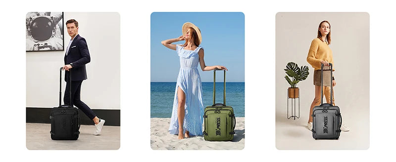 17" Carry On Luggage for Airplanes Lightweight Resistant Suitcase with Wheels for Business Trip & Short Distance Traveling