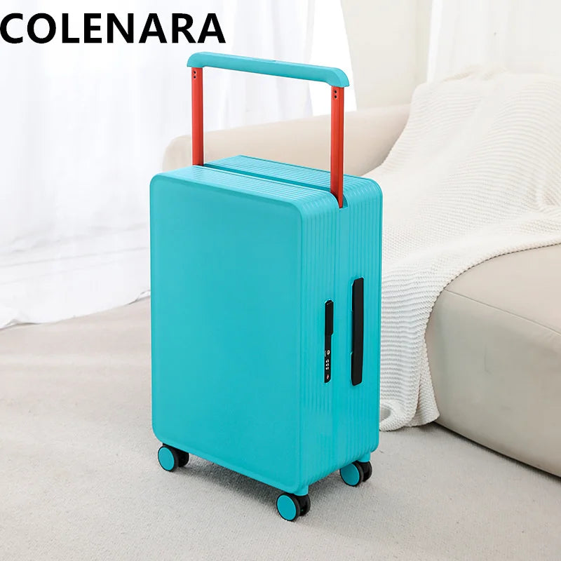 COLENARA Wide Pull Rod Luggage New Universal Wheel Travel Case Password Box 20 Inch Portable Cabin Boarding Case Pull Rod Box