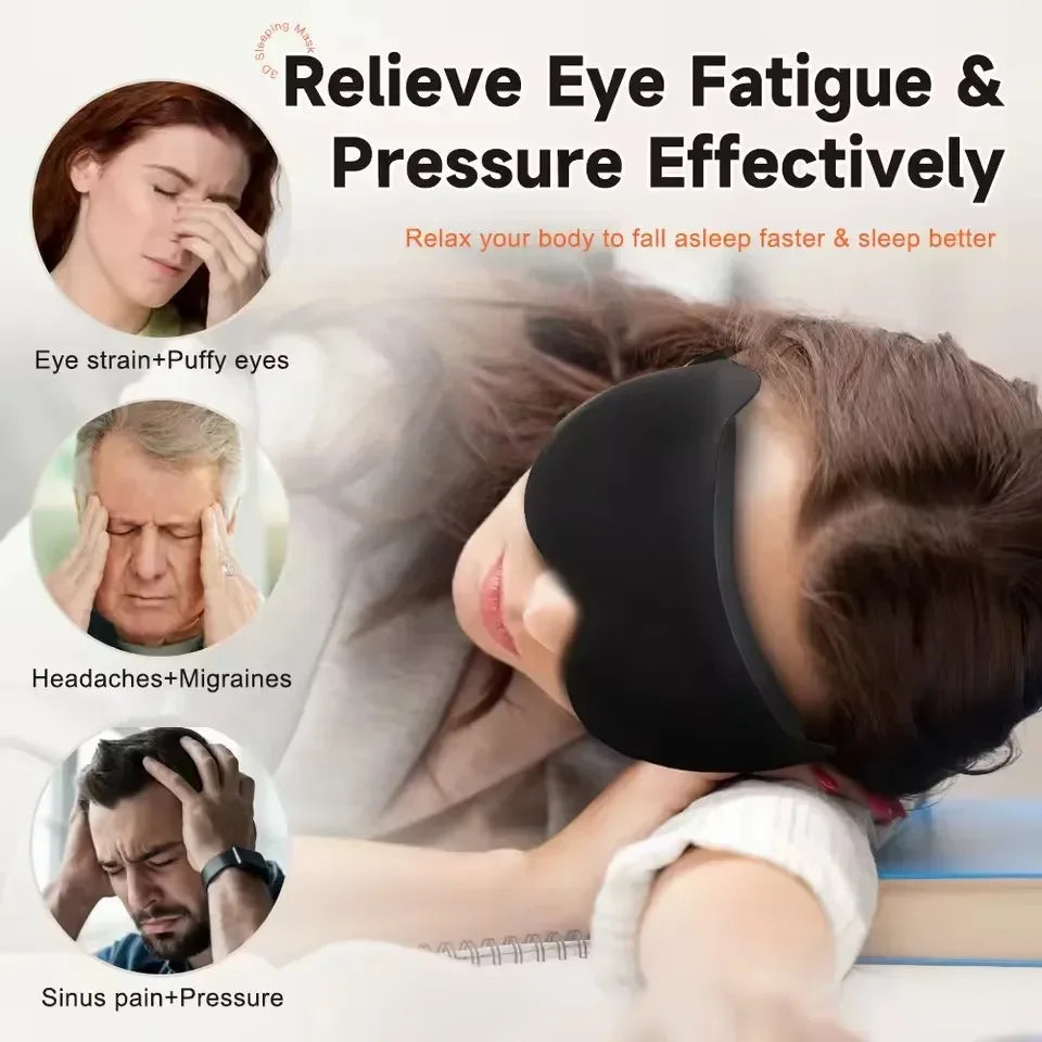 Travel 3D Block Out Light Sleeping Mask Portable Eyemask Pad Night Sleeping Aid Sleep Patch Eye pressure free Cute cat ears mask