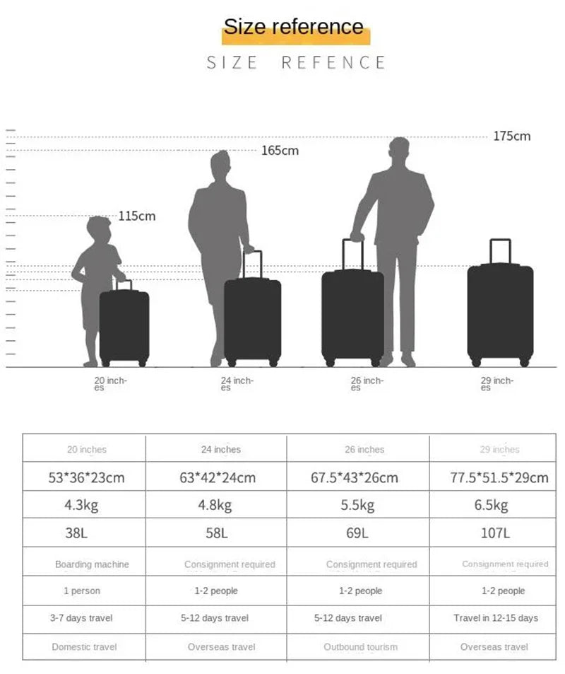 COLENARA Cabin Suitcase Large Capacity Luggage Case 20 "All-aluminum Magnesium Alloy Boarding Box 24"26"29" Men's Luggage