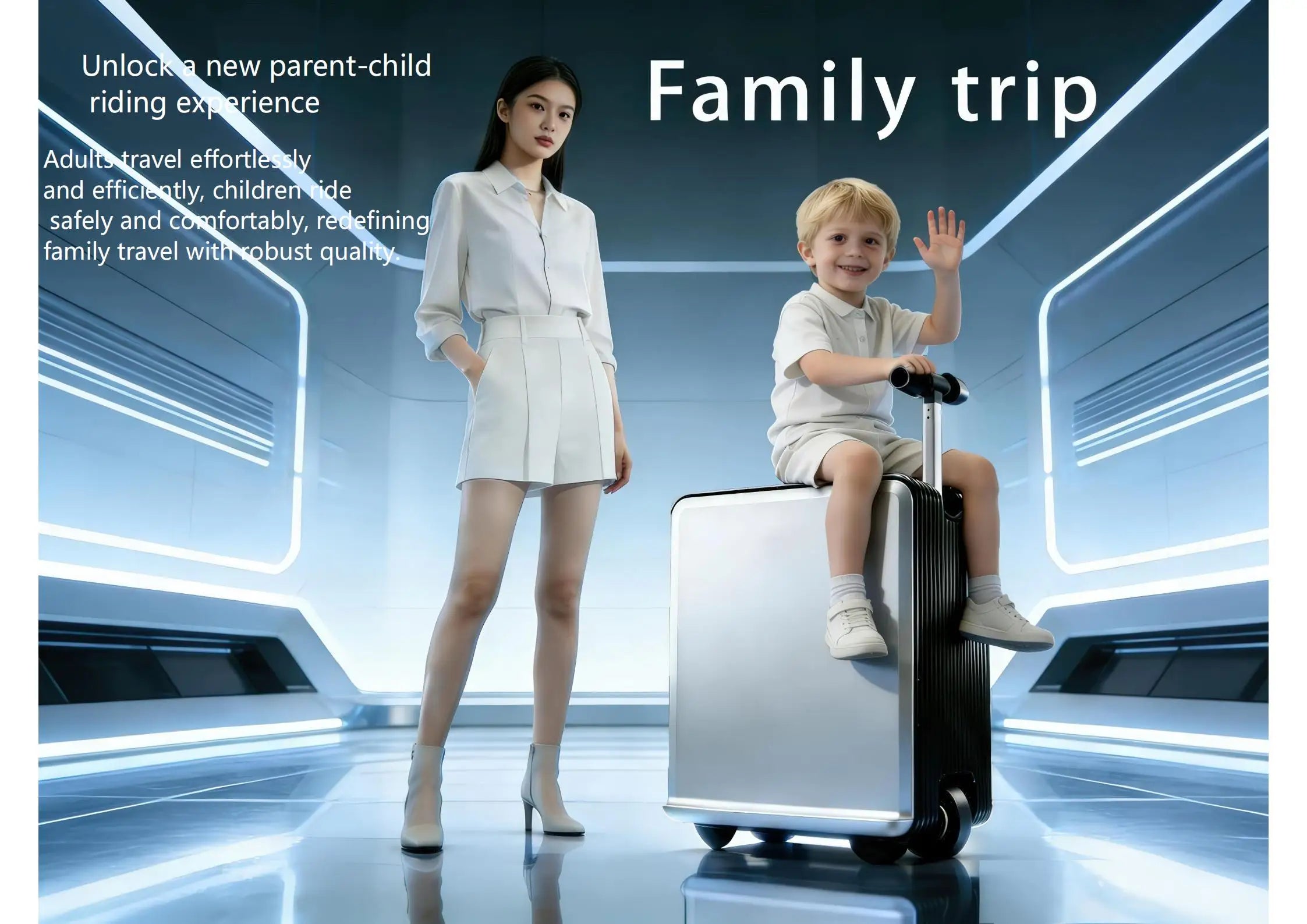 Carry-on Luggage Lightweight Rideable Electric Suitcase Multi-function Password Travel Business Trip Trolley