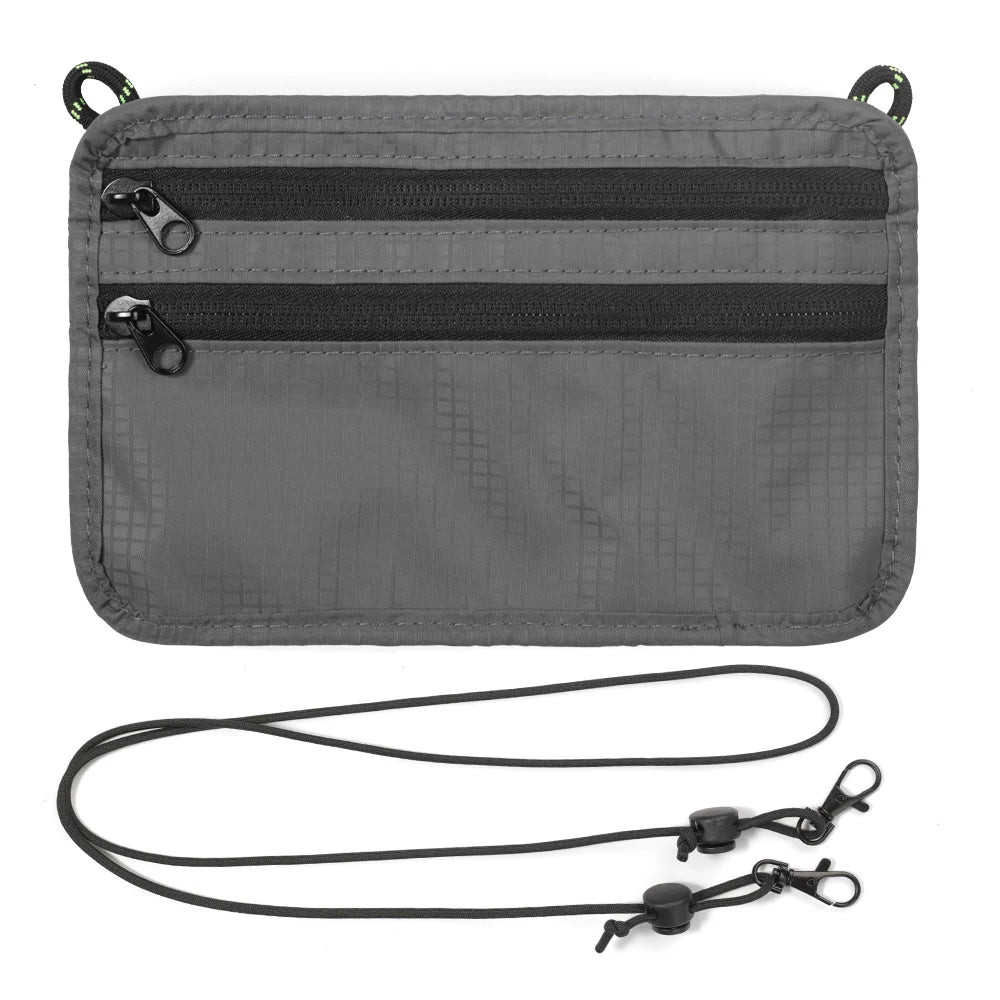 Travel RFID Wallet Passport Organizer, Lightweight Coin Purse With Adjustable Shoulder Strap For Credit Card, Cash, Cell Phone