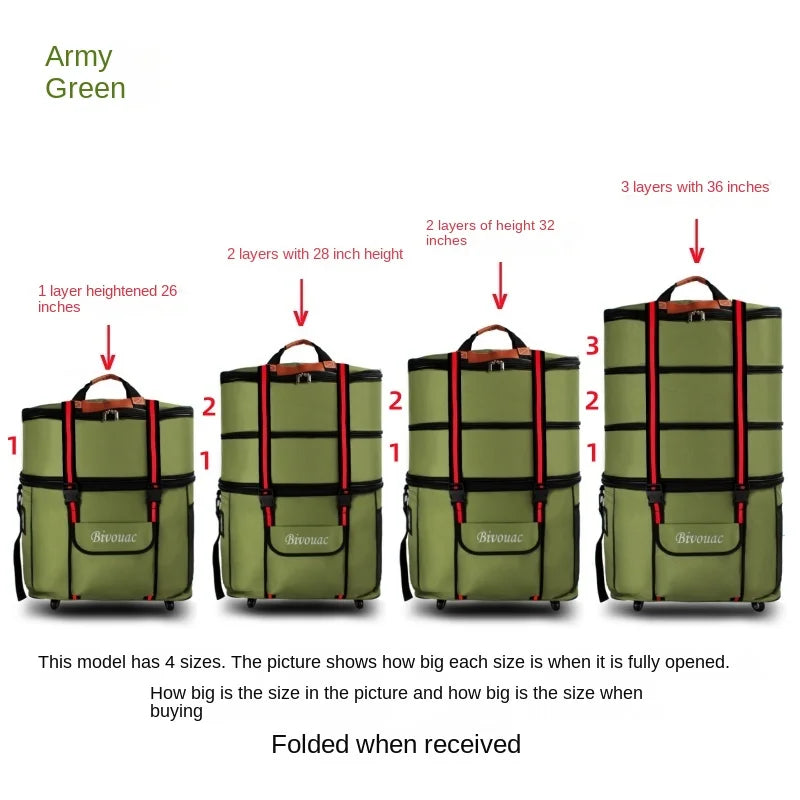 26/28/32/36 inch Extra Large Capacity Travel Bag Waterproof Oxford Cloth Foldable Luggage Bag Five wheels Travel Suitcase