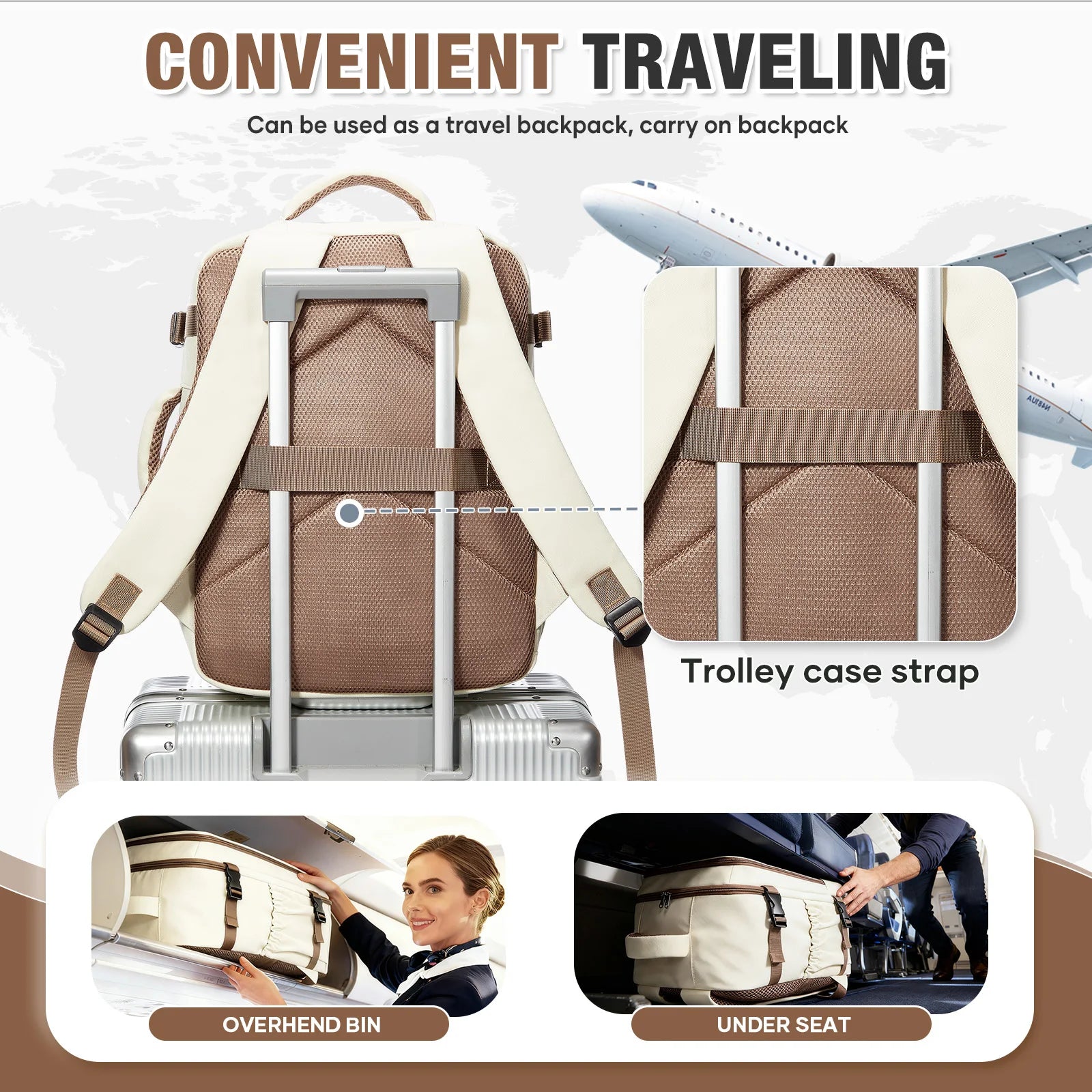 Travel Backpack for Women Men Large Capacity Outdoors Bag 15.6in Laptop Bag Easyjet Ryanair 40x30x20 Carry-On Business  Backpack