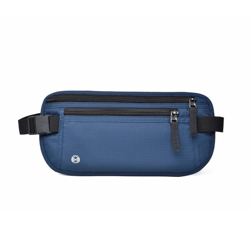 Travel Wallet Ultra-thin Passport Holder RFID Anti-theft Brush Fanny Pack Travel Multi-function Waterproof Document Storage Bag