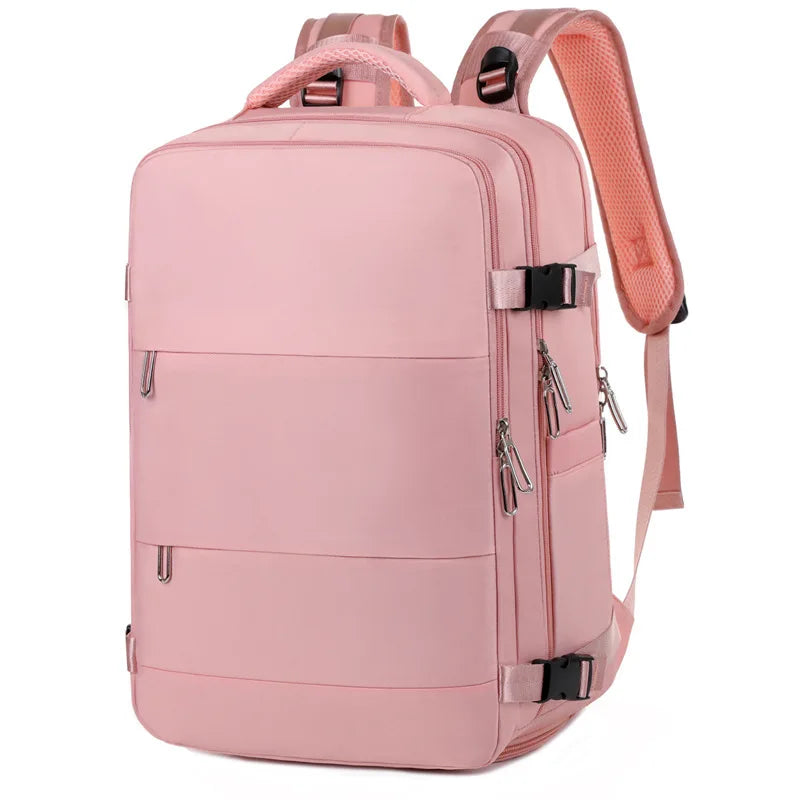 Men Women Travel Backpack Large Capacity Airline Approved Multifunction Backpack with Shoe Compartment Laptop Bag USB Charging