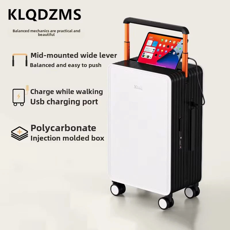 KLQDZMS Luggage ABS+PC Boarding Box 20"24"Large Capacity Cart Case Cart Style Travel Bag 26 Inch Universal Wheel Suitcase