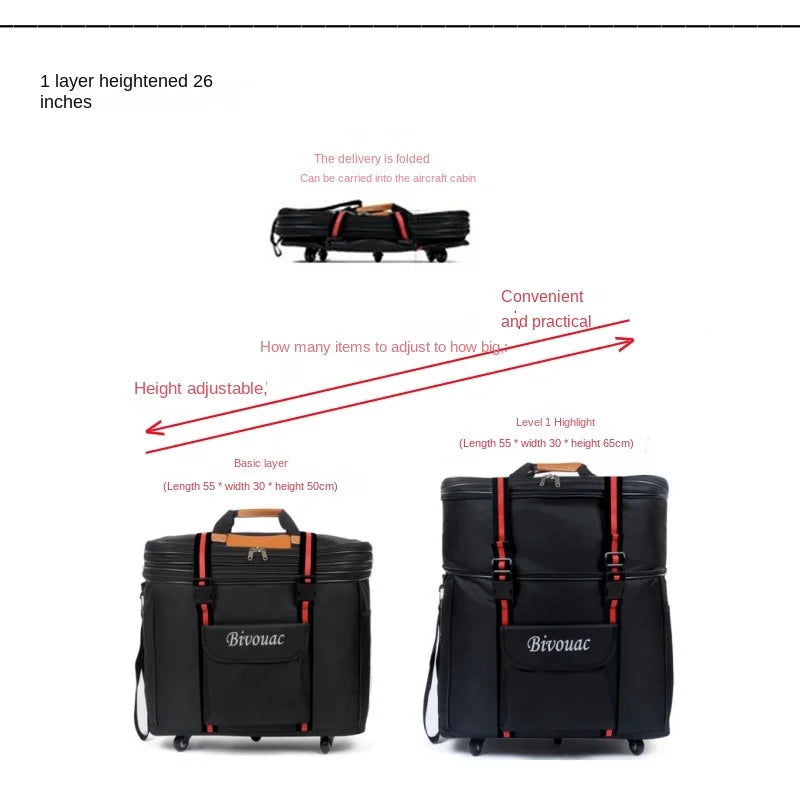 26/28/32/36 inch Extra Large Capacity Travel Bag Waterproof Oxford Cloth Foldable Luggage Bag Five wheels Travel Suitcase