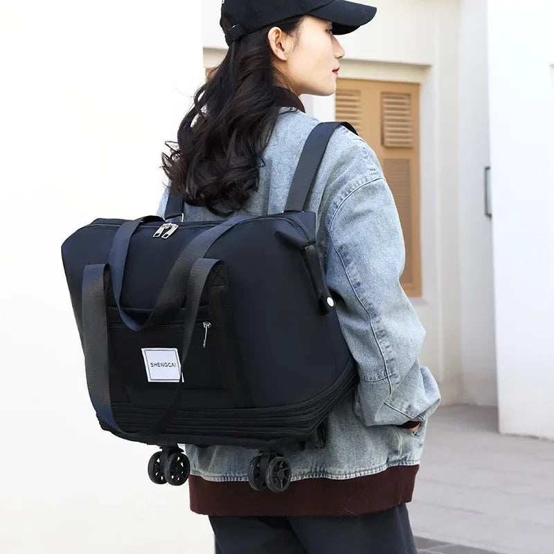 Travel bag, backpack large-capacity disassembly universal wheel storage bag, duffel bag portable multi-layer checked  with wheel