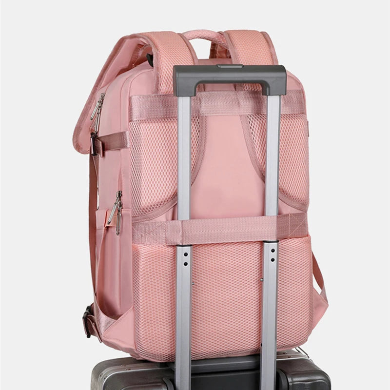 Men Women Travel Backpack Large Capacity Airline Approved Multifunction Backpack with Shoe Compartment Laptop Bag USB Charging