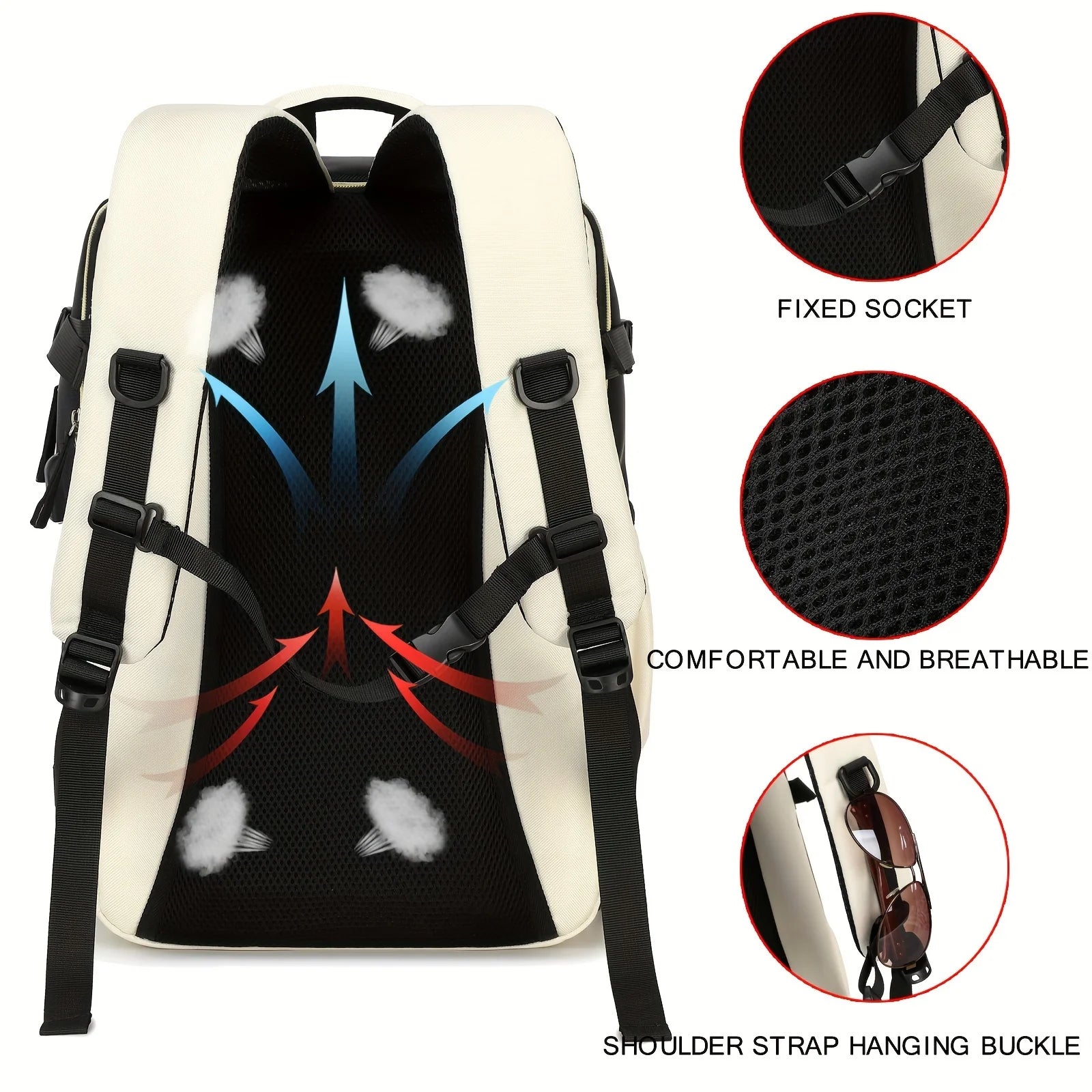Men Women Travel Backpack Large Capacity Airline Approved Multifunction Backpack with Shoe Compartment Laptop Bag USB Charging