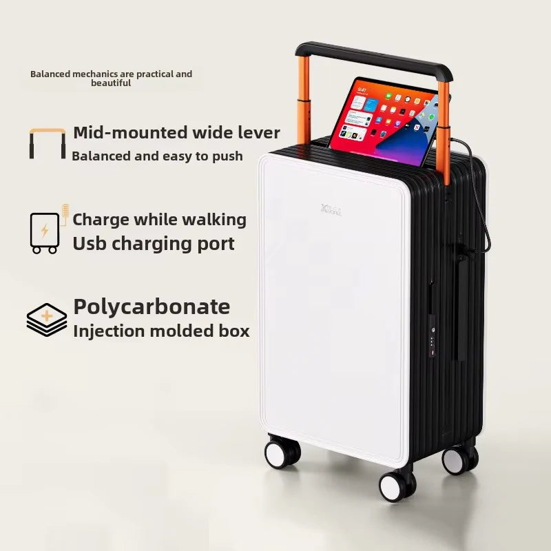 KLQDZMS Luggage ABS+PC Boarding Box 20"24"Large Capacity Cart Case Cart Style Travel Bag 26 Inch Universal Wheel Suitcase