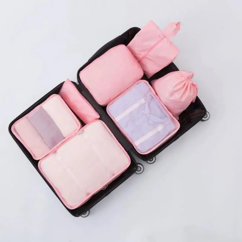 7Pcs/Set Travel Clothing Storage Bag Luggage Organizer Bags Toiletry Shoe Clothing Underwear Sorting Bag Travel Storage Bag Set