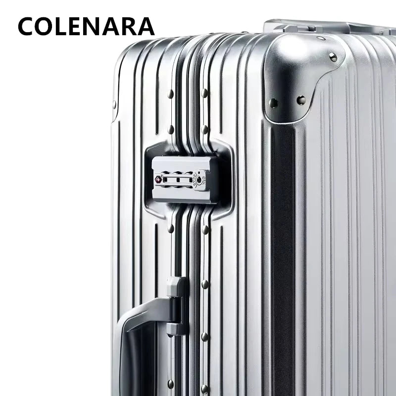 COLENARA Cabin Suitcase Large Capacity Luggage Case 20 "All-aluminum Magnesium Alloy Boarding Box 24"26"29" Men's Luggage