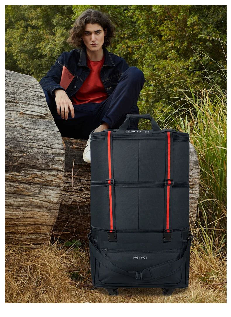 Mixi Expandable Large Capacity Foldable Travel Bag With Rolling Wheels Luggage Bag Duffel Bag M3015