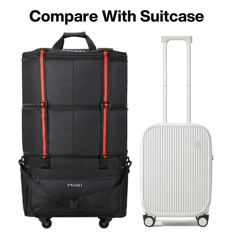 Mixi Expandable Large Capacity Foldable Travel Bag With Rolling Wheels Luggage Bag Duffel Bag M3015