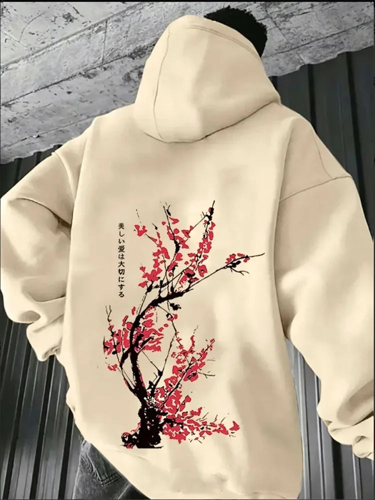 Latest Harajuku style street printed men's hooded sweatshirt, youthful, sporty, casual, fashionable and comfortable top