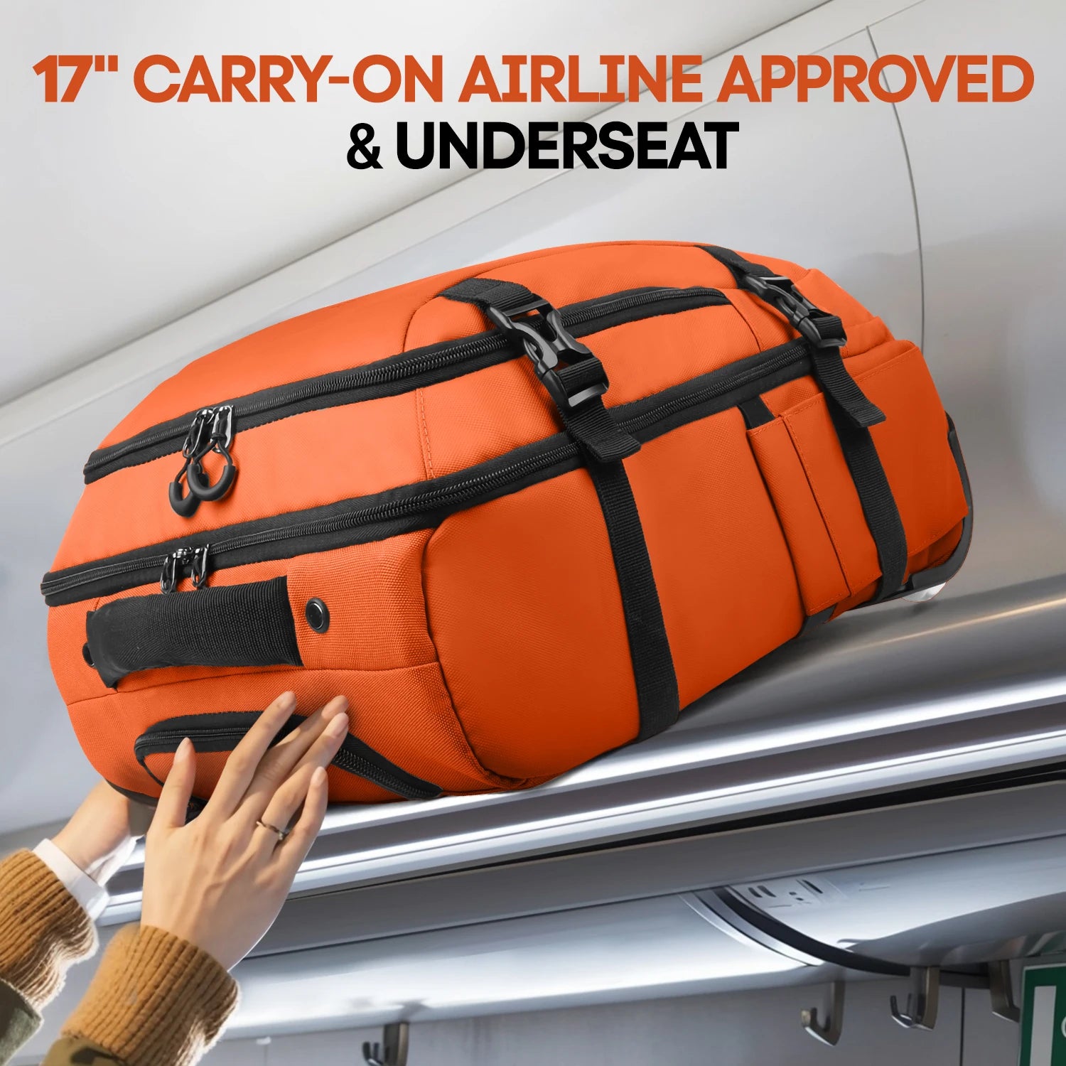 17" Carry On Luggage for Airplanes Lightweight Resistant Suitcase with Wheels for Business Trip & Short Distance Traveling