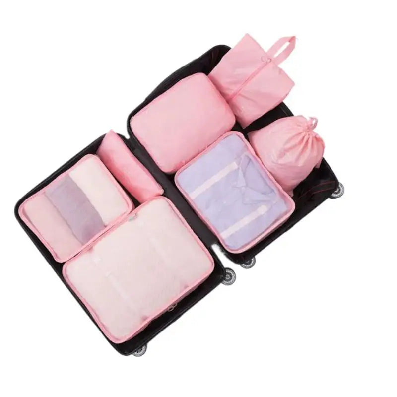 7Pcs/Set Travel Clothing Storage Bag Luggage Organizer Bags Toiletry Shoe Clothing Underwear Sorting Bag Travel Storage Bag Set