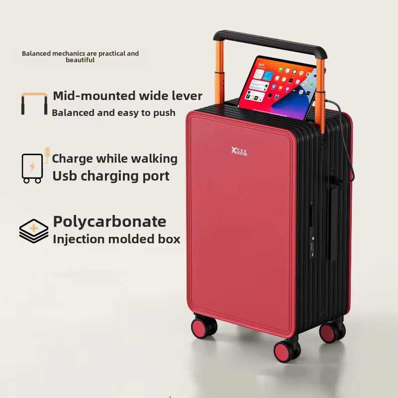 KLQDZMS Luggage ABS+PC Boarding Box 20"24"Large Capacity Cart Case Cart Style Travel Bag 26 Inch Universal Wheel Suitcase