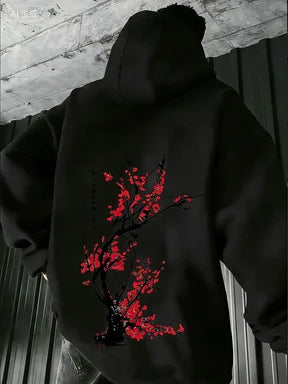Latest Harajuku style street printed men's hooded sweatshirt, youthful, sporty, casual, fashionable and comfortable top