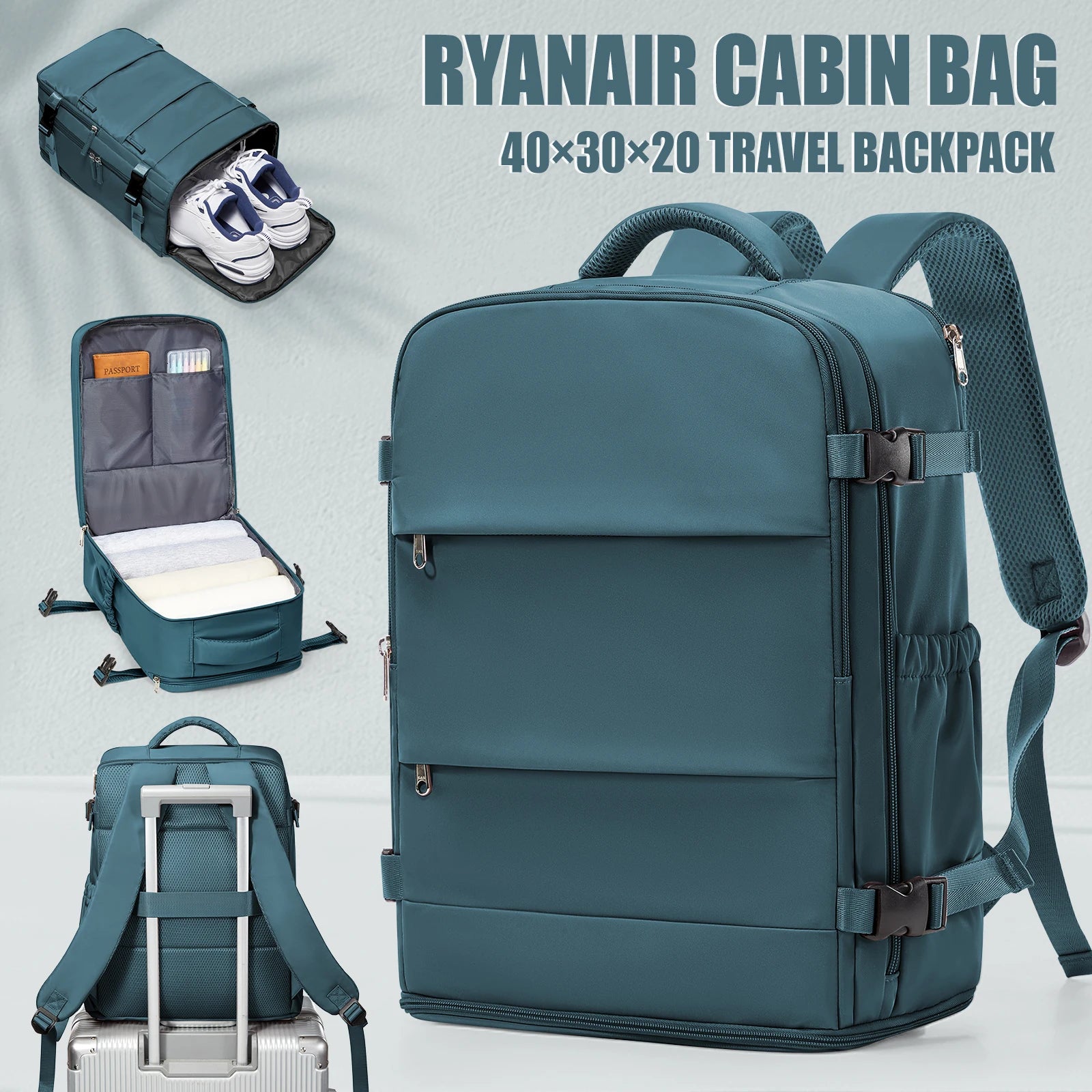 Travel Backpack for Women Men, Ryanair Backpack 40x30x20 Cabin Airplane Luggage EasyJet 45x36x20 Backpack Business Laptop Bag