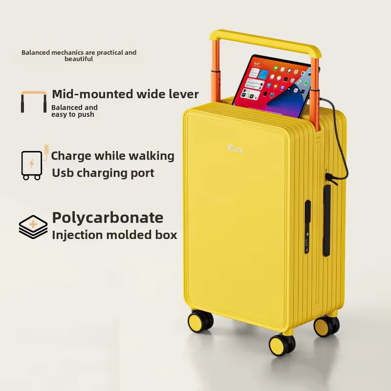 KLQDZMS Luggage ABS+PC Boarding Box 20"24"Large Capacity Cart Case Cart Style Travel Bag 26 Inch Universal Wheel Suitcase
