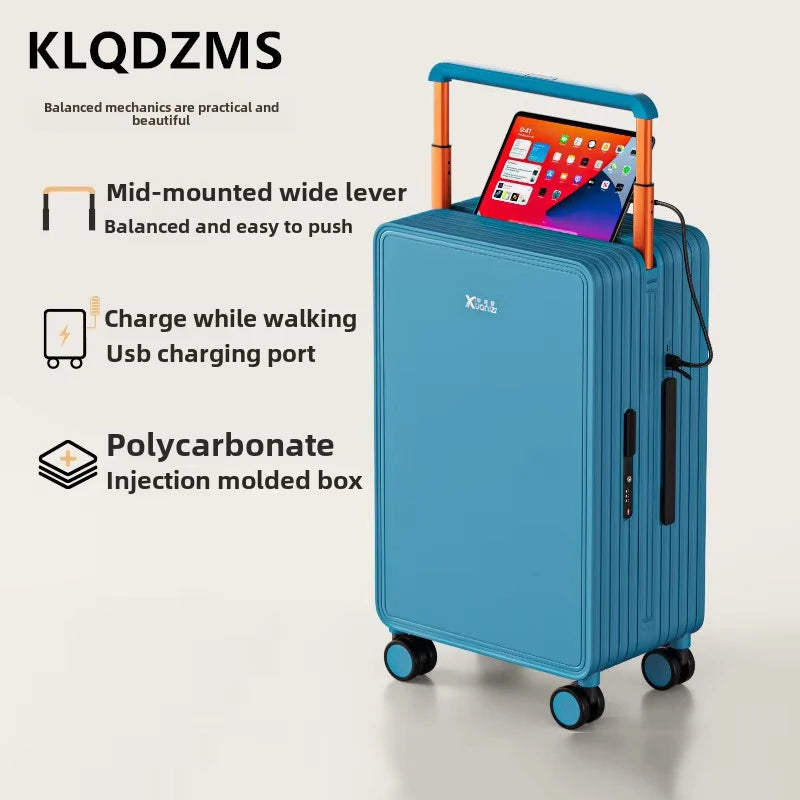 KLQDZMS Luggage ABS+PC Boarding Box 20"24"Large Capacity Cart Case Cart Style Travel Bag 26 Inch Universal Wheel Suitcase