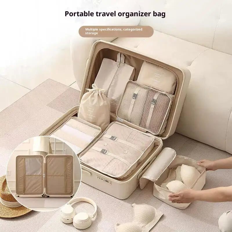 7Pcs/Set Travel Clothing Storage Bag Luggage Organizer Bags Toiletry Shoe Clothing Underwear Sorting Bag Travel Storage Bag Set