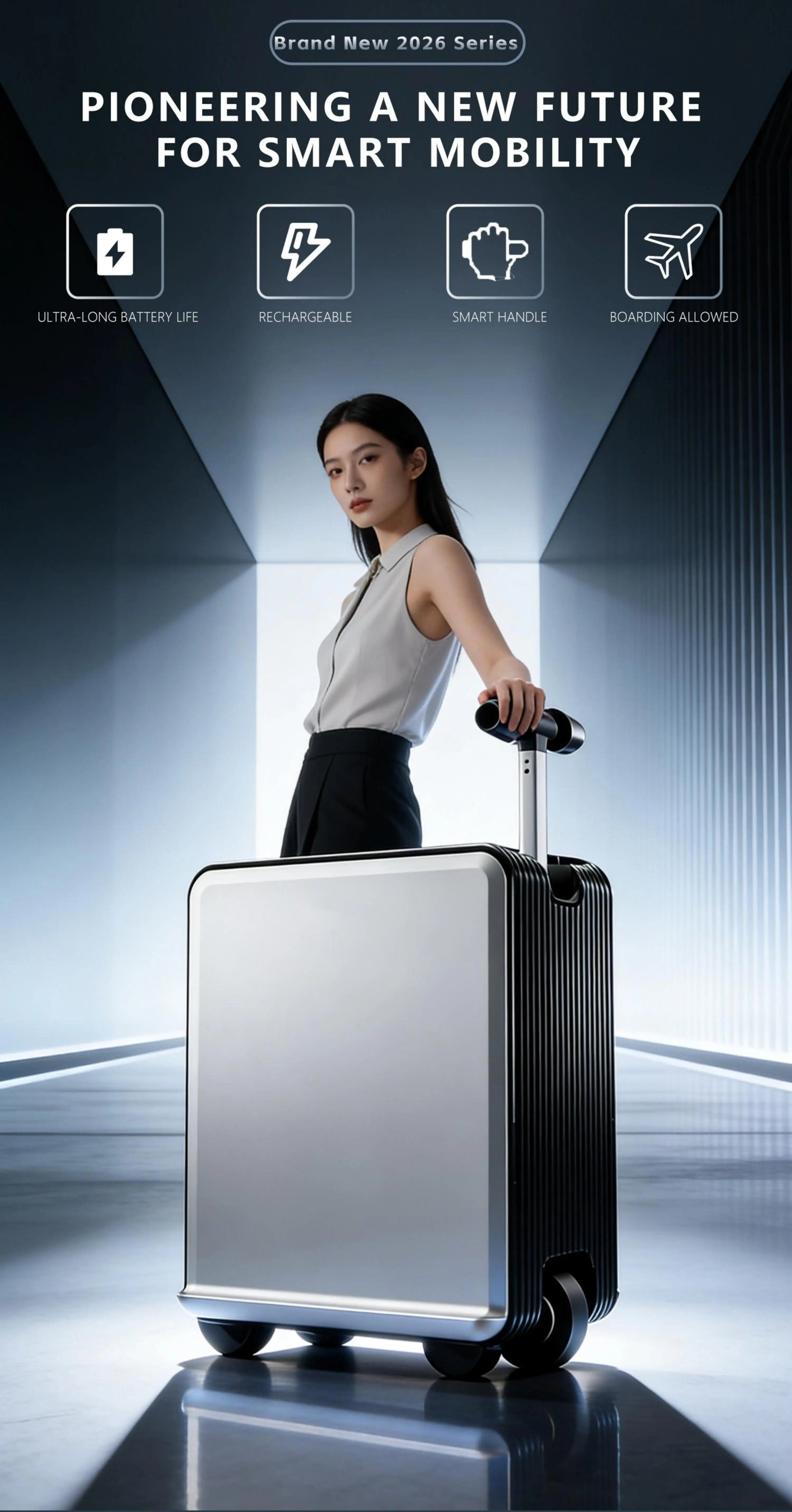 Carry-on Luggage Lightweight Rideable Electric Suitcase Multi-function Password Travel Business Trip Trolley