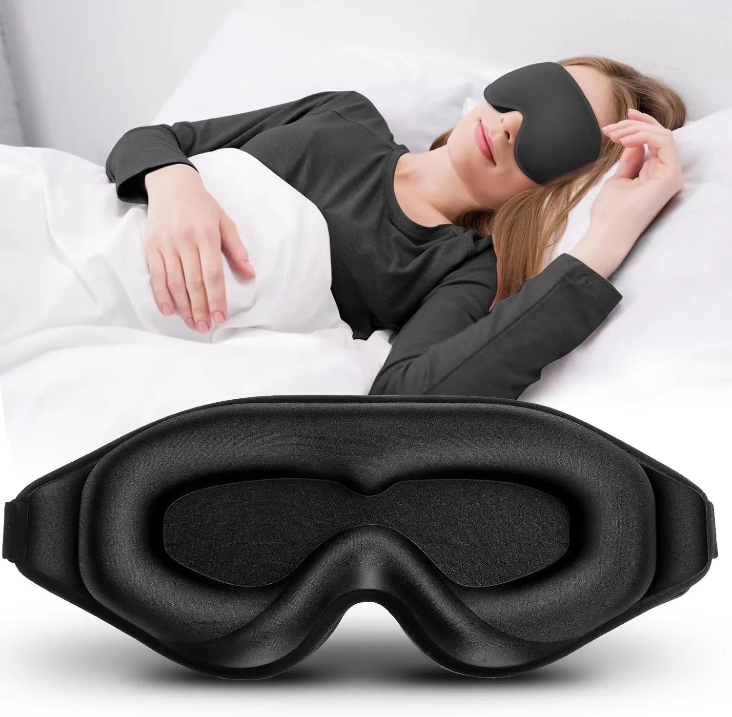 Travel 3D Block Out Light Sleeping Mask Portable Eyemask Pad Night Sleeping Aid Sleep Patch Eye pressure free Cute cat ears mask