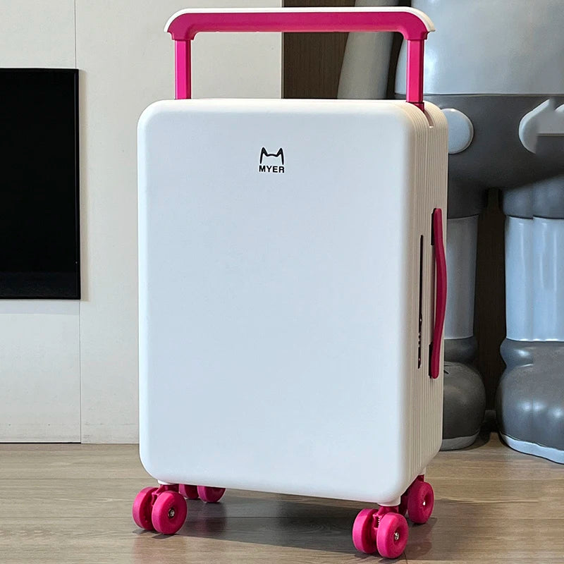KLQDZMS Travel Luggage 20"24 Inch ABS + PC Boarding Box Large Capacity Trolley Case Women Universal Wheel Cabin Suitcase