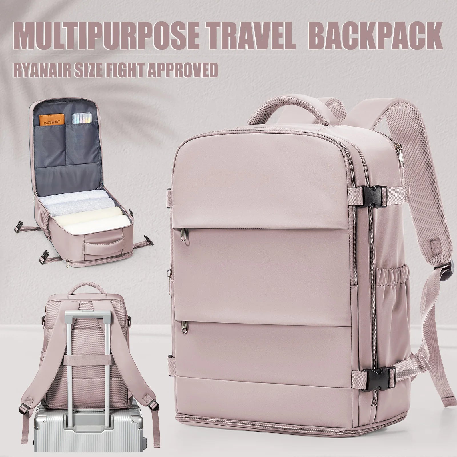 Travel Backpack for Women Men, Ryanair Backpack 40x30x20 Cabin Airplane Luggage EasyJet 45x36x20 Backpack Business Laptop Bag