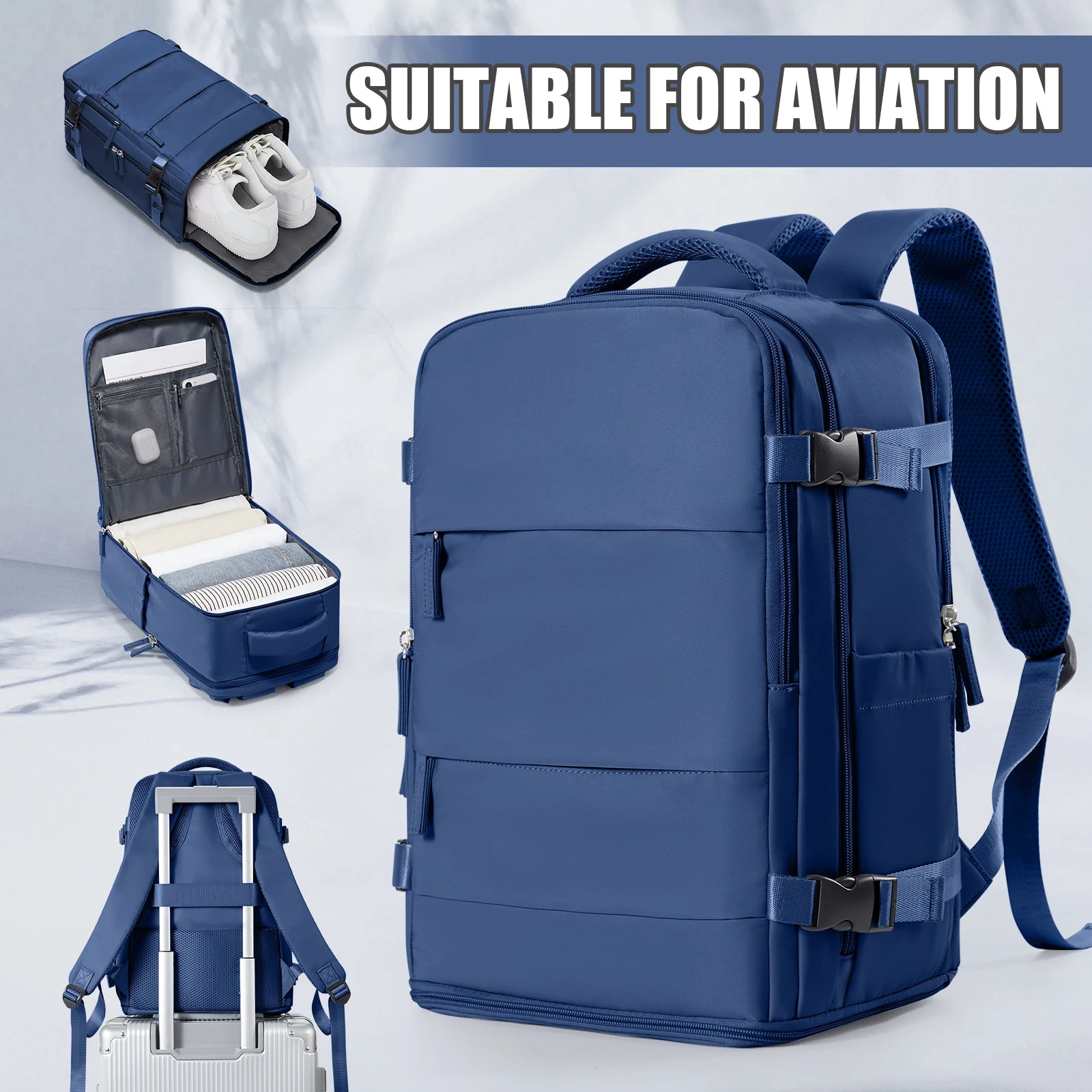 Travel Backpack for Women Men, Ryanair Backpack 40x30x20 Cabin Airplane Luggage EasyJet 45x36x20 Backpack Business Laptop Bag