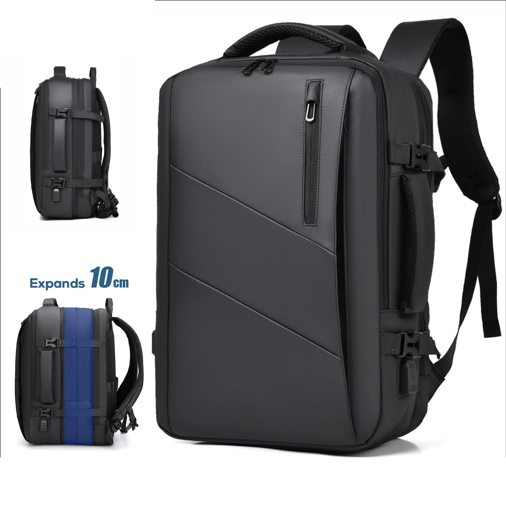 Travel Backpack Men Business Backpack School Expandable USB Bag Multifunctional Computer Bag Large Capacity Waterproof Backpack