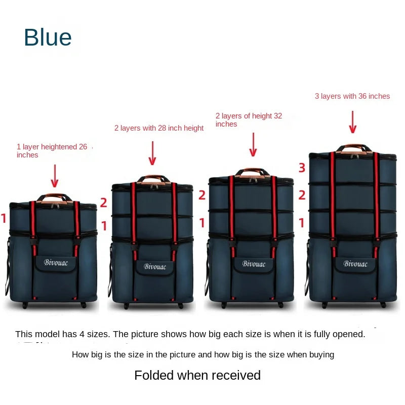 26/28/32/36 inch Extra Large Capacity Travel Bag Waterproof Oxford Cloth Foldable Luggage Bag Five wheels Travel Suitcase