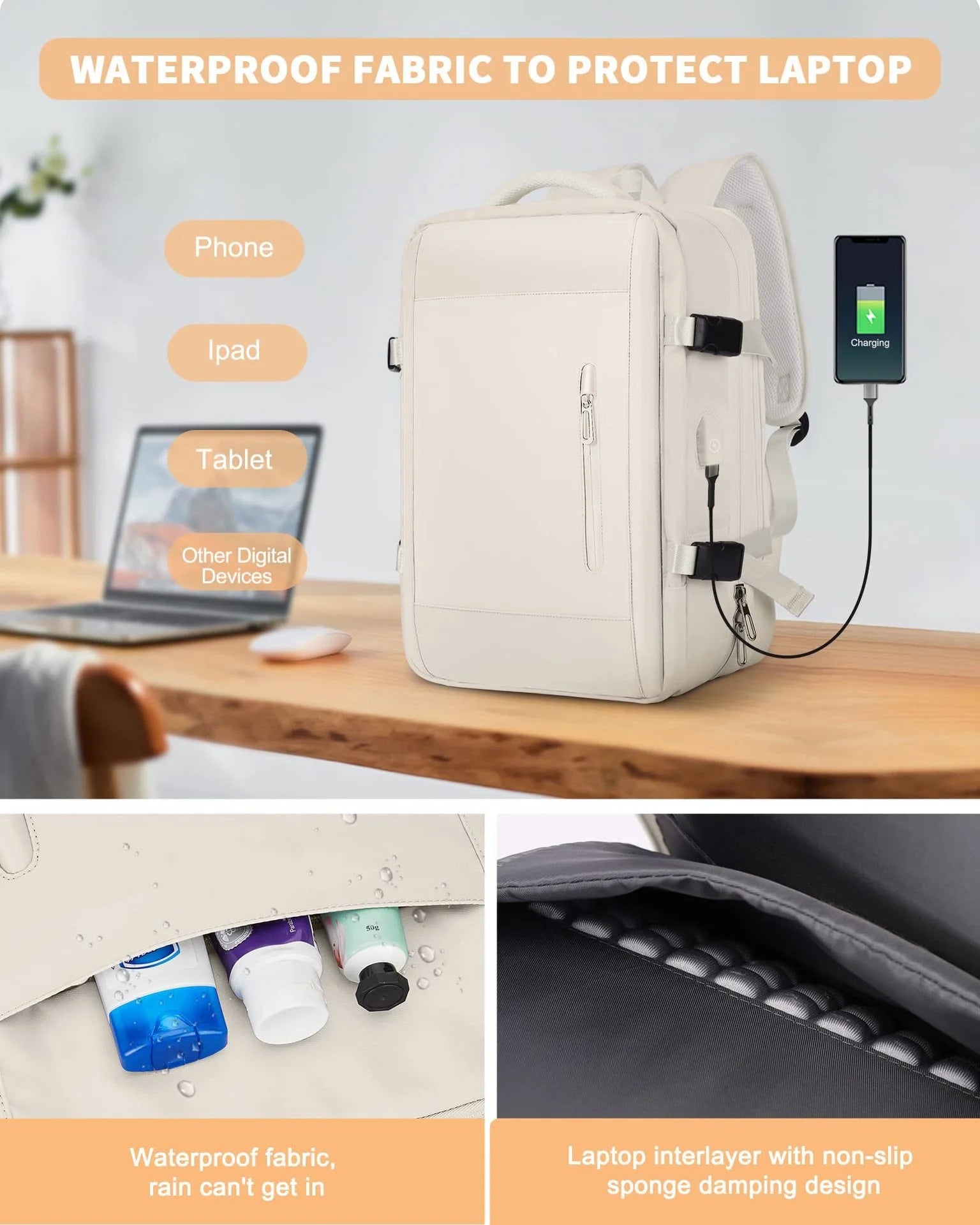 Large Capacity Travel Backpack Men and Women Laptop Bag Multifunctional Man Business Trip Expandable Airplane Backpacks