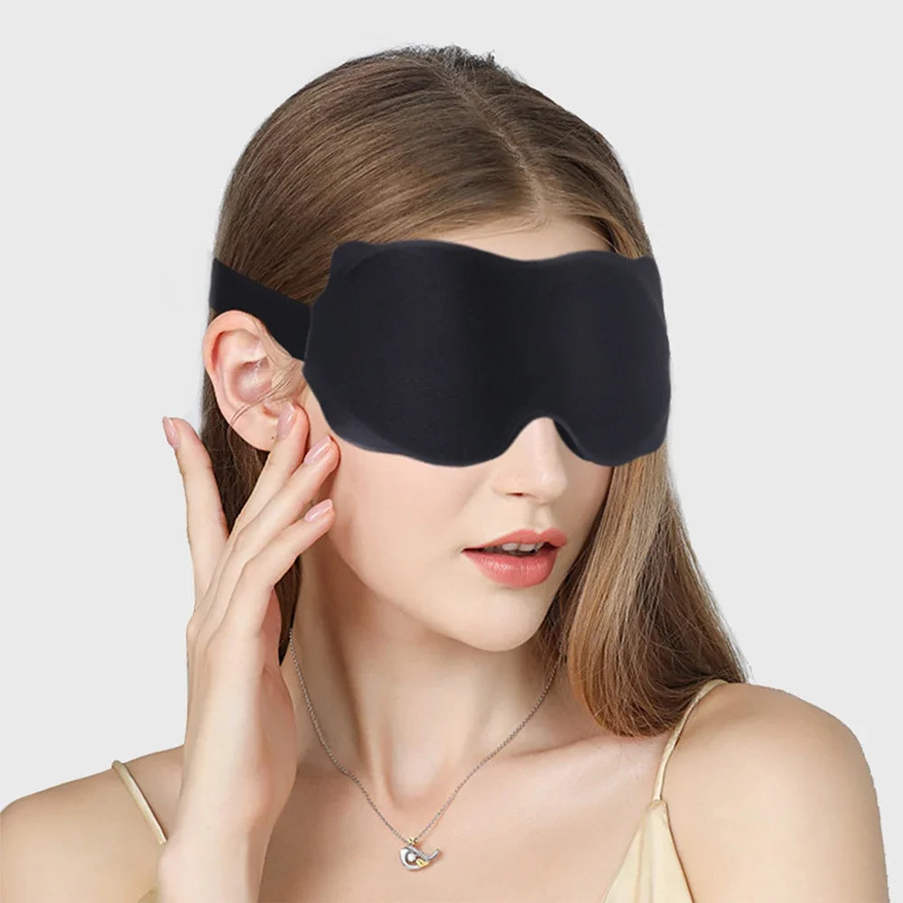 Travel 3D Block Out Light Sleeping Mask Portable Eyemask Pad Night Sleeping Aid Sleep Patch Eye pressure free Cute cat ears mask